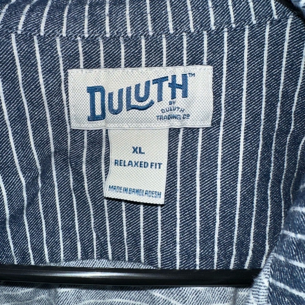 Duluth Trading Co Blue and White Striped Shirt - Picture 3 of 4